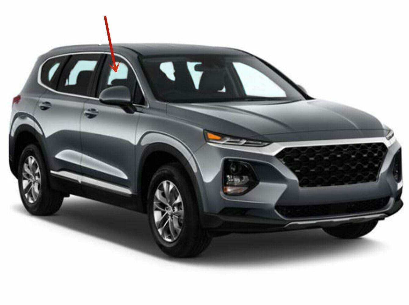 Tempered Passenger Right Side Front Door Window Door Glass Compatible with Hyundai Santa Fe 2019-2023 Models