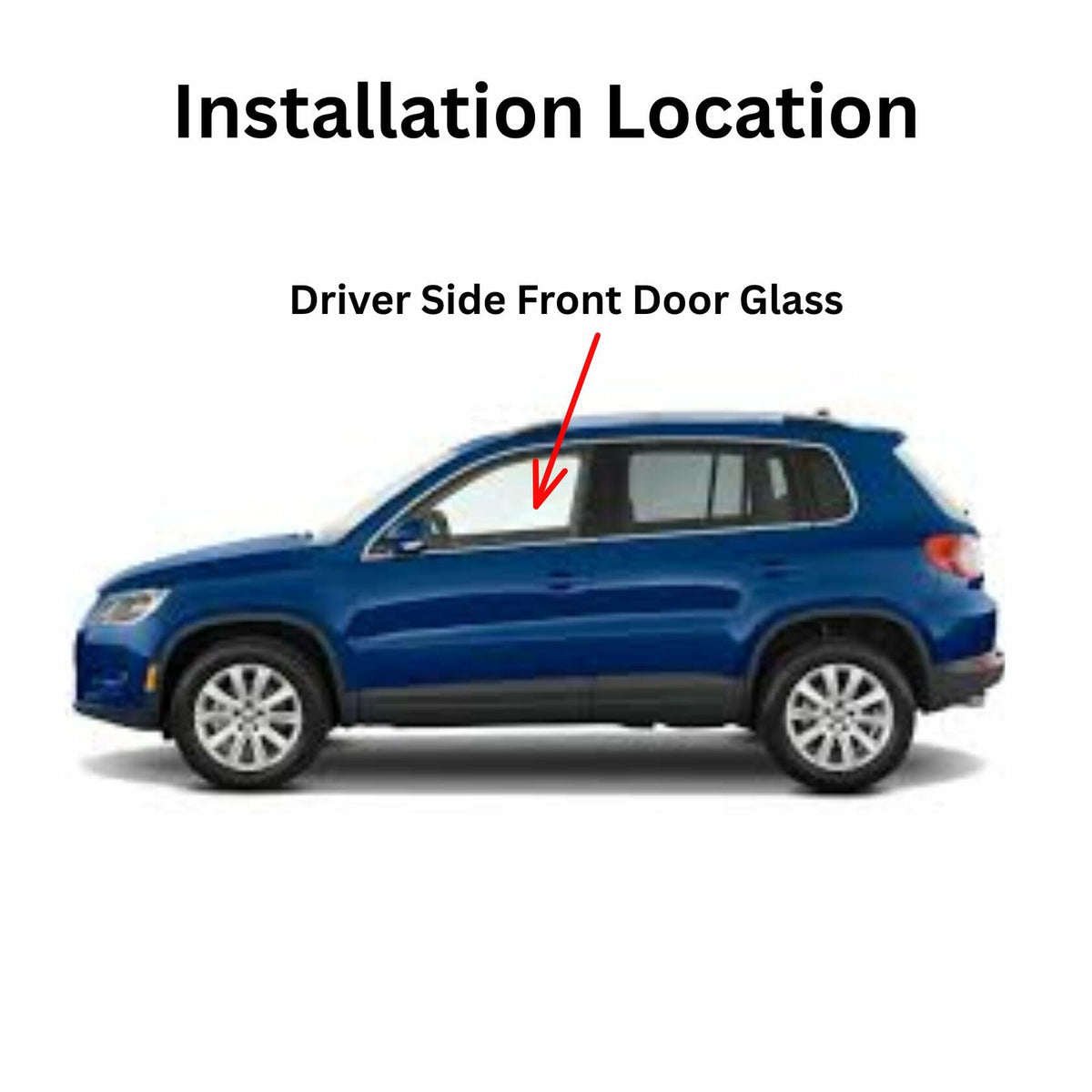 Tempered Driver Left Side Front Door Window Door Glass Compatible with Volkswagen Tiguan 2009-2017 / Tiguan Limited 2018 Models