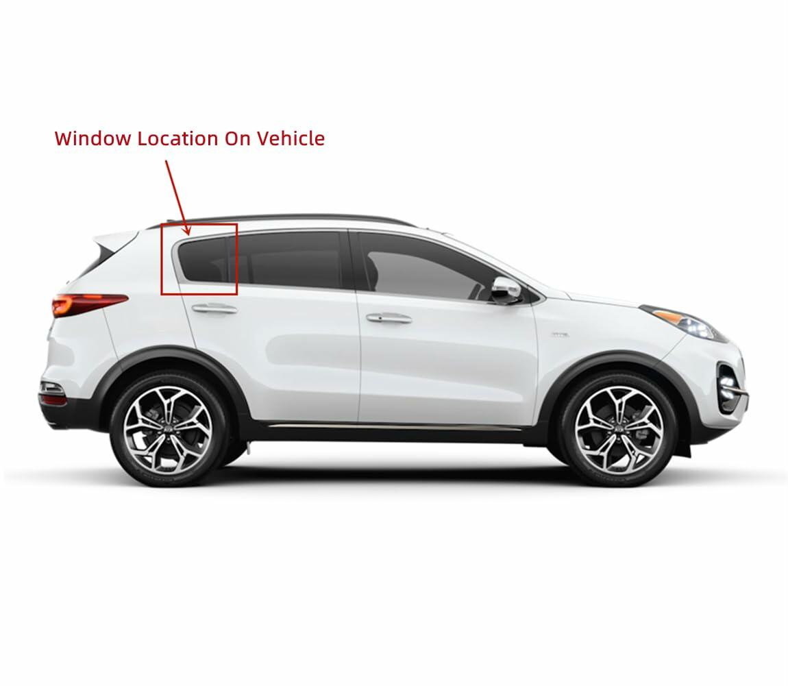 Passenger Right Side Rear Vent Window Vent Glass Compatible with Kia Sportage 2017-2022 Models