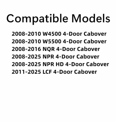 Tempered Privacy Driver Left Side Rear Door Window Door Glass Compatible With Chevrolet / GMC LCF W4500 W5500 & Isuzu NQR 2008-2016 / NPR NPR-HD 2008-2025 4-Door Cabover Models