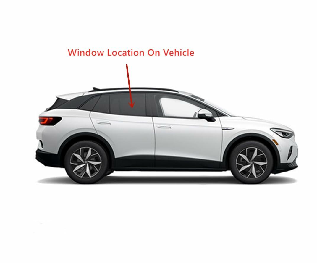 Tempered Passenger Right Side Rear Door Window Door Glass Compatible with Volkswagen ID.4 2021-2026 Models