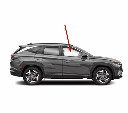 Tempered Passenger Right Side Front Door Window Door Glass Compatible with Hyundai Santa Cruz 2022-2026 / Tucson 2022-2026 Models