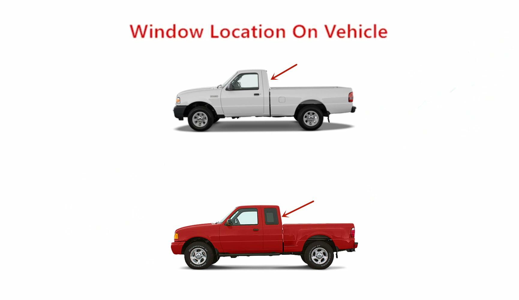 Stationary Back Window Back Glass Compatible with Ford Ranger/Mazda B2300/Mazda B2500/Mazda B3000/Mazda B4000 1998-2011 Models