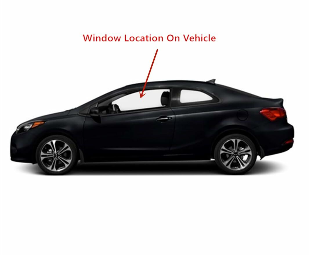 Tempered Driver Left Side Door Window Door Glass Compatible with Kia Forte Koup 2-Door Coupe 2014-2017 Models