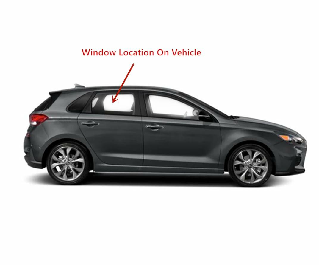 Tempered Passenger Right Side Rear Door Window Glass Compatible with Hyundai Elantra GT 2018-2020 Models