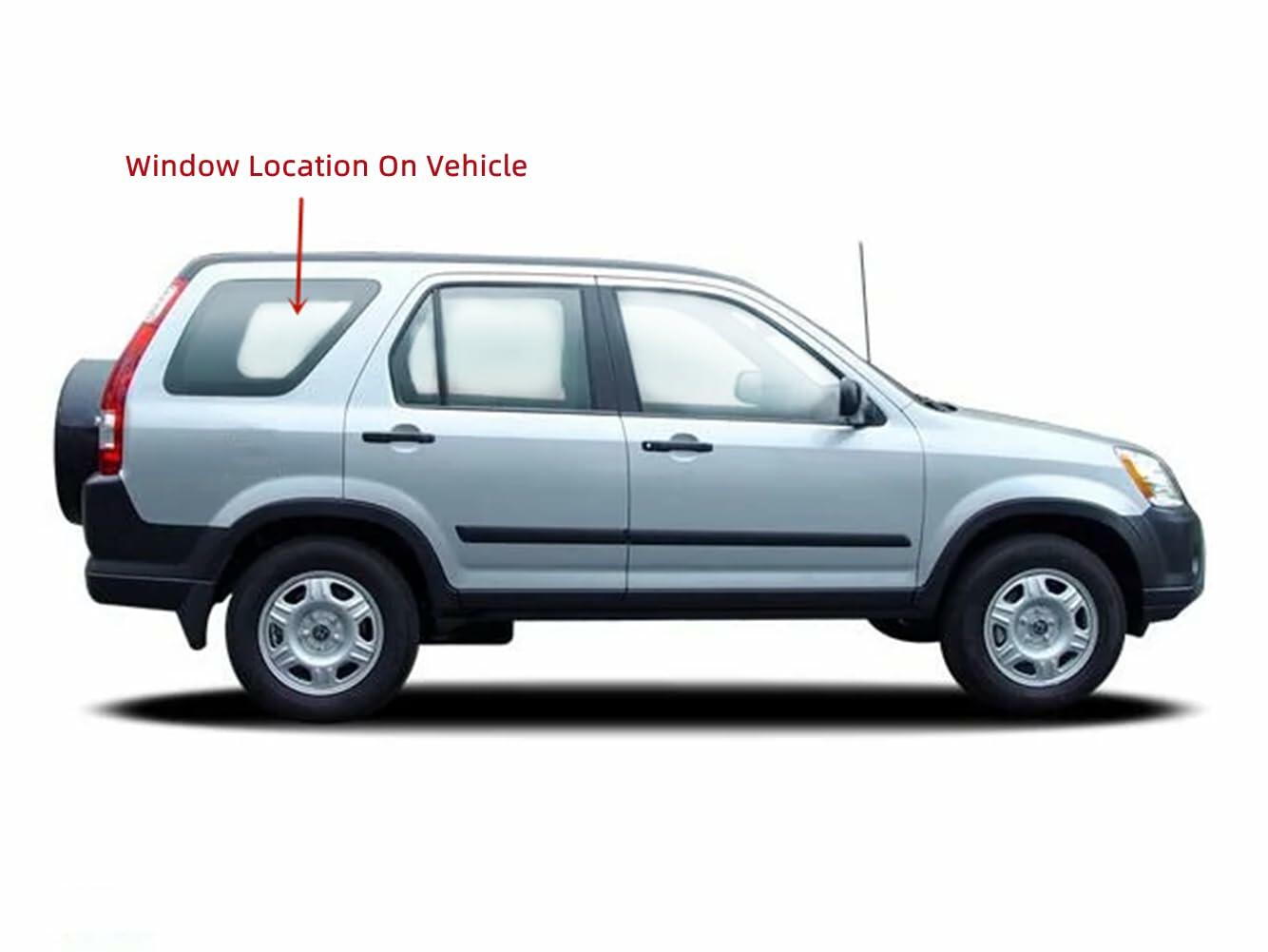 Clear Tempered Passenger Right Side Rear Quarter Window Quarter Glass Compatible with Honda CR-V 2002-2006 Models