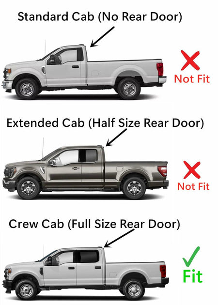 Driver Left Side Rear Door Window Door Glass Compatible with Ford Ford F150 4 Door Crew Cab 2015-2022 Models / F250 F350 F450 F550 4 Door Crew Cab 2017-2022 Models