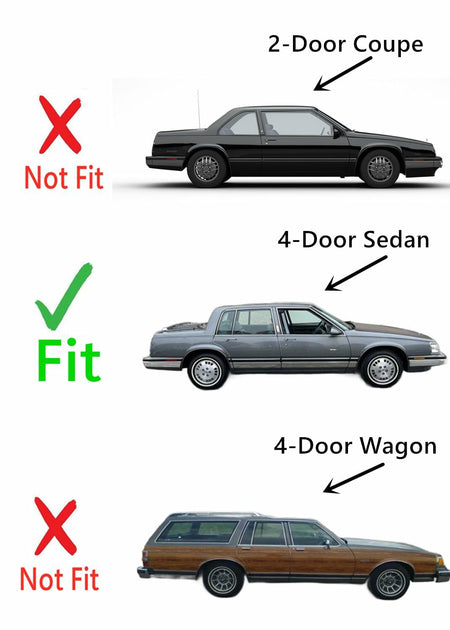 Passenger Right Side Rear Door Window Glass Compatible with Buick Electra / Oldsmobile Ninety-Eight 1987-1990 & Buick LeSabre / Oldsmobile Delta Eighty-Eight / Pontiac Bonneville 1987-1991 4-Dr Sedan