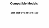 Tempered Driver Left Side Quarter Window Quarter Glass Compatible With Honda Civic 2-Door Coupe 2016-2021 Models (Not For 4-Door Models)
