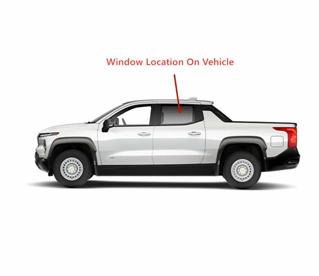 Tempered Driver Left Side Rear Door Window Door Glass Compatible with Chevrolet Silverado EV 2024-2026 Models (Only For Electric Vehicles)