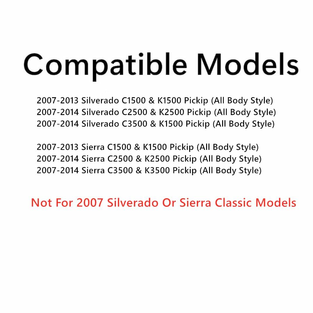 Privacy Stationary Heated Back Window Back Glass Compatible with Chevrolet Silverado/GMC Sierra 2007-2013 1500 Models/ 2007-2014 2500 3500 Models (Not For Classic Models)