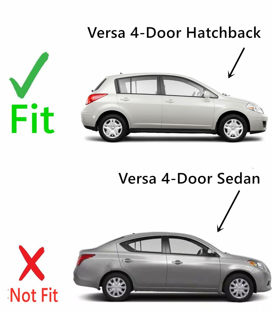 Black Moulding Style Tempered Passenger Right Side Front Vent Window Vent Glass Compatible with Nissan Versa 4-Door Hatchback 2007-2013 Models