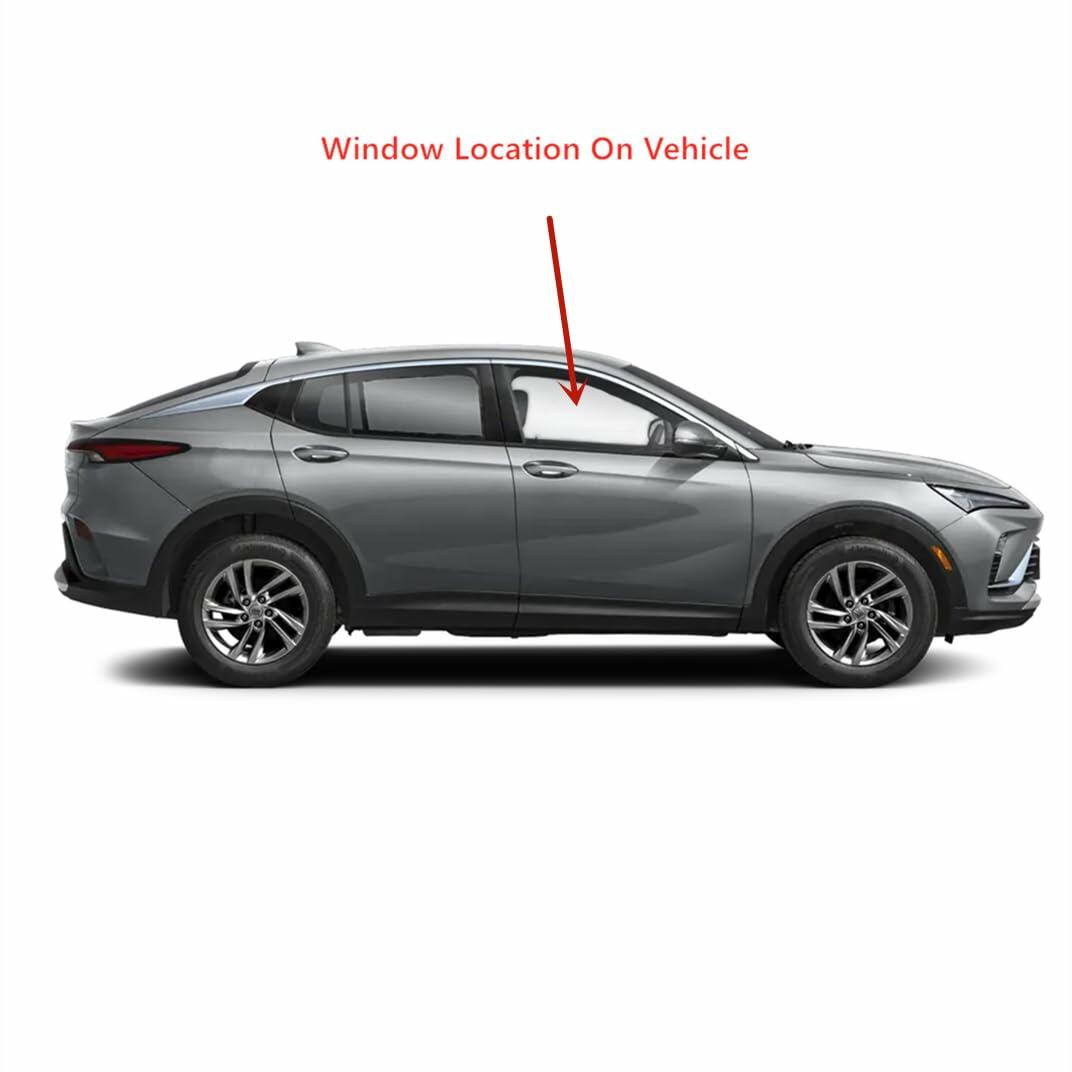 Tempered Passenger Right Side Front Door Window Door Glass Compatible with Buick Envista 2024-2026 Models