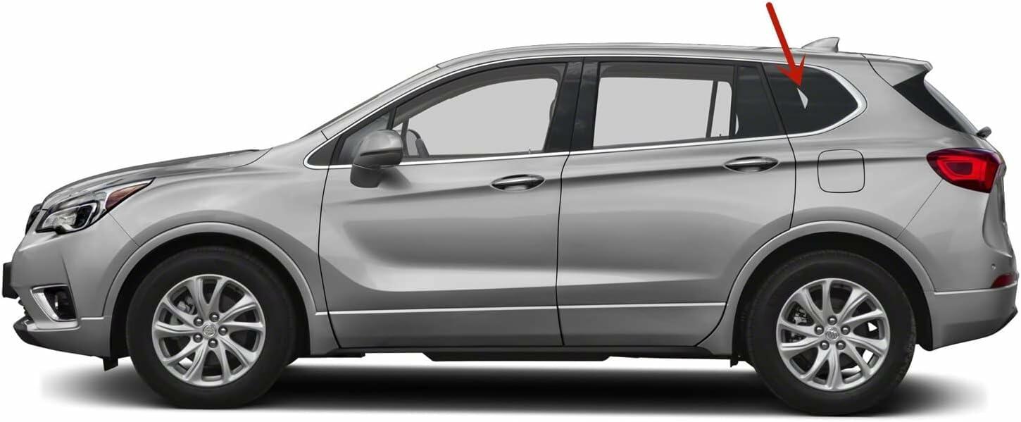 Chrome Moulding Style Driver Left Side Quater Window Quarter Glass Compatible with Buick Envision 2016-2020 Models