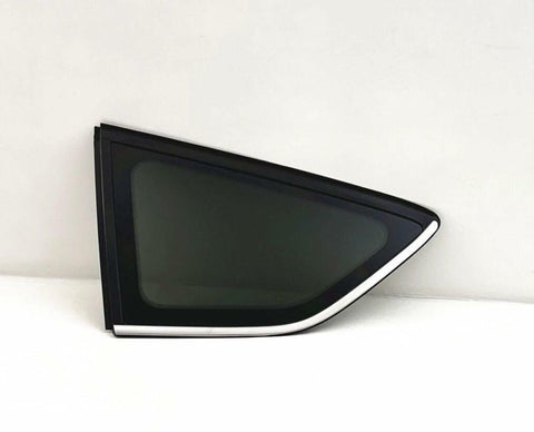 Tempered Driver Left Side Rear Quarter Window Quarter Glass Chrome Frame Style Compatible with Ford Escape 2013-2019 Models