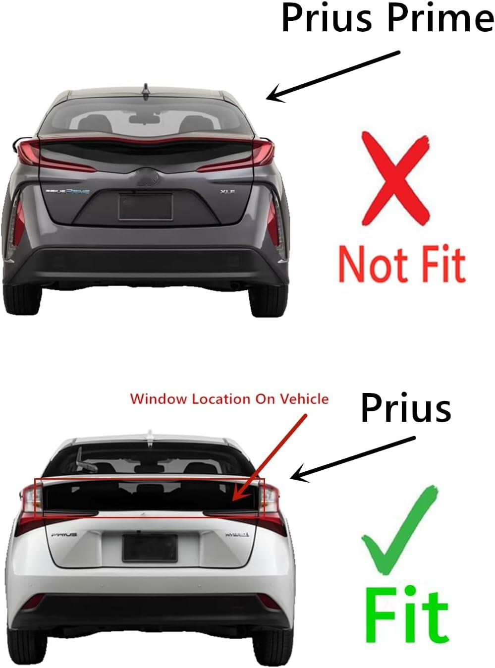 Clear Tempered Heated Lower Back Window Back Glass Compatible with Toyota Prius 2016-2022 Models (Not For Prius Prime, C, Or V)