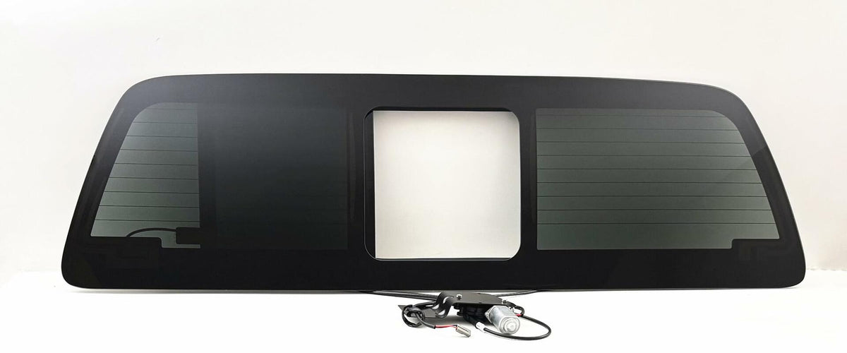 Heated With Motor Included Power Slider Style Back Window Back Glass Compatible with Ford F250 F350 F450 F550 F650 F750 Pickup 2011-2016 Models