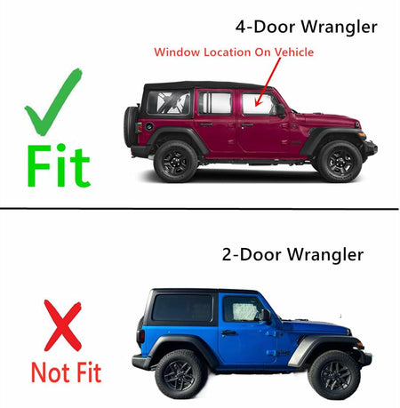 Laminated Passenger Right Side Front Door Window Door Glass Compatible with Jeep Wrangler 2024-2026 4-Door Models