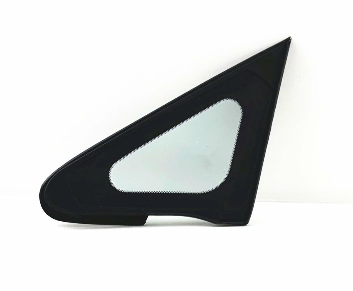 Black Moulding Style Tempered Passenger Right Side Front Vent Window Vent Glass Compatible with Nissan Versa 4-Door Hatchback 2007-2013 Models