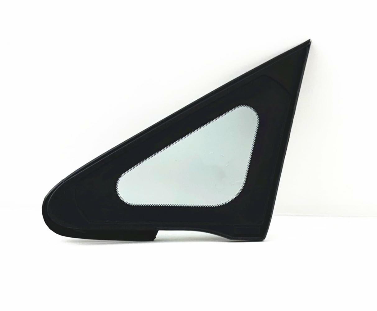Black Moulding Style Tempered Passenger Right Side Front Vent Window Vent Glass Compatible with Nissan Versa 4-Door Hatchback 2007-2013 Models