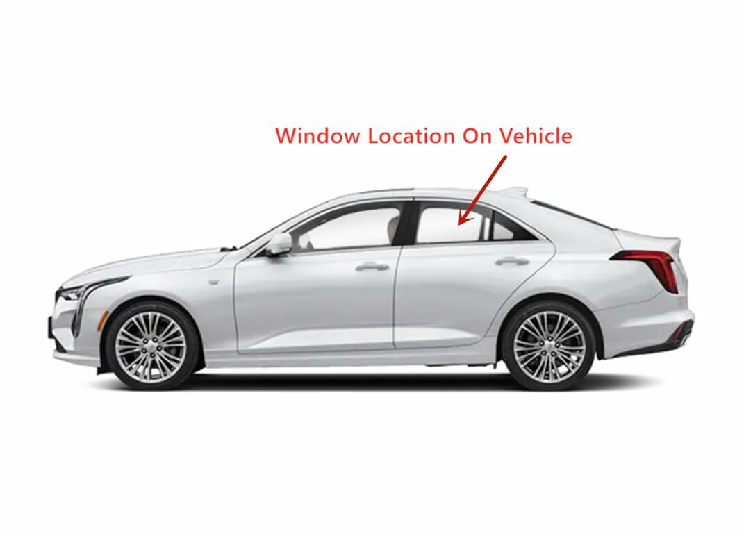 Tempered Driver Left Side Rear Door Window Door Glass Compatible with Cadillac CT4 2020-2026 Models