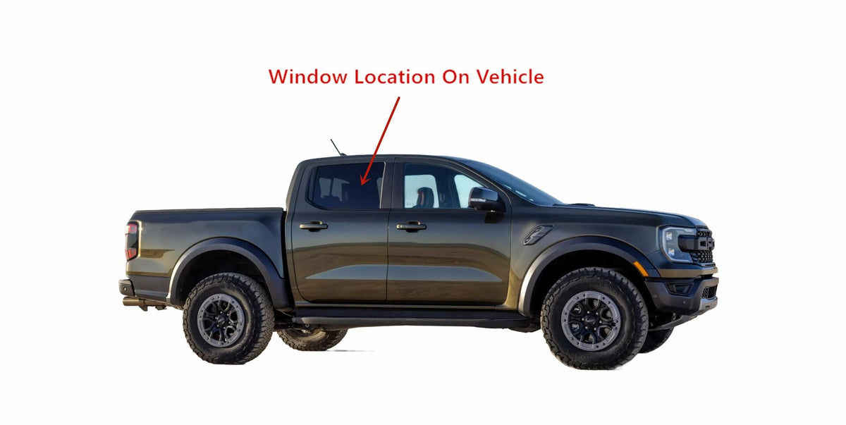 Tempered Passenger Right Side Rear Door Window Door Glass Compatible with Ford Ranger Pickup 2024-2026 Models