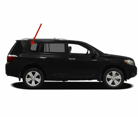 Tempered w/Antenna Passenger Right Side Quarter Window Quarter Glass Compatible with Toyota Highlander 2008-2010 Models