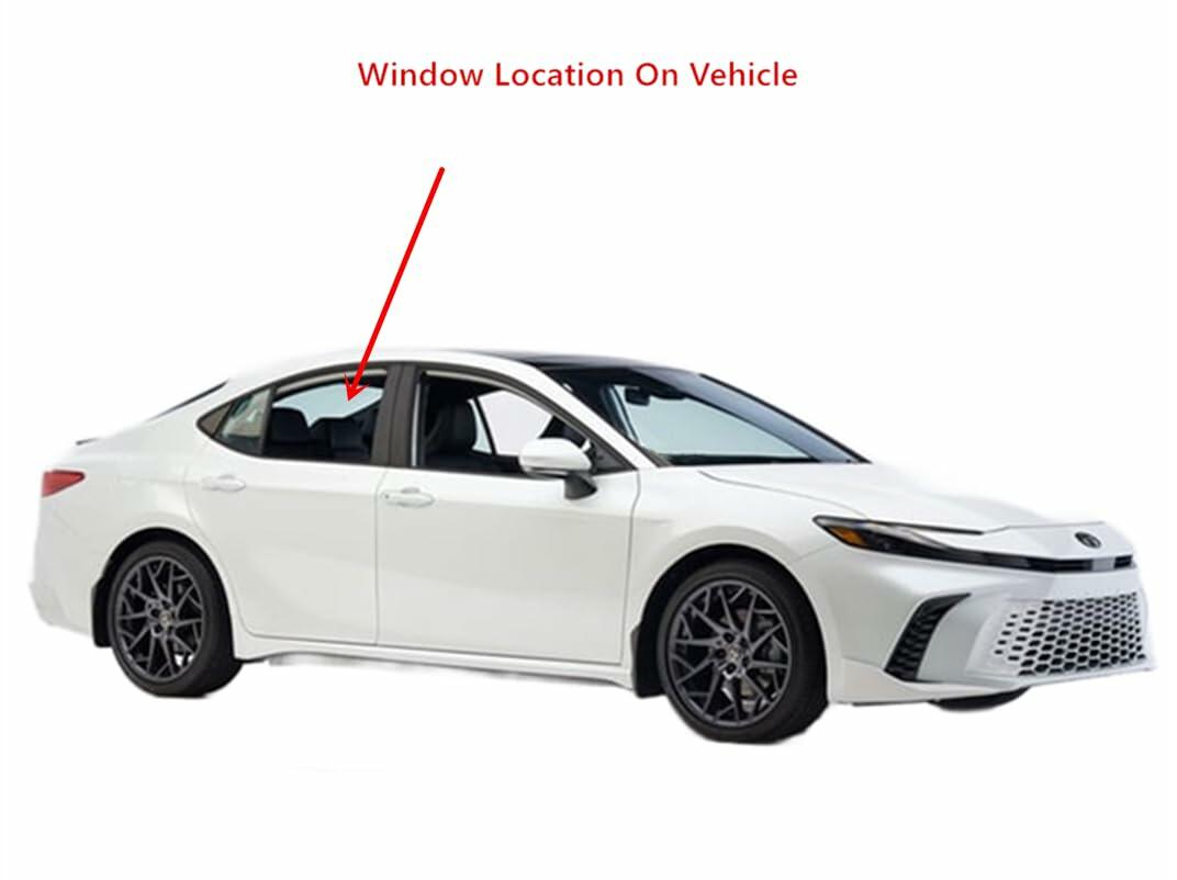 Tempered Passenger Right Side Rear Door Window Door Glass Compatible with Toyota Camry 2025-2026 Models