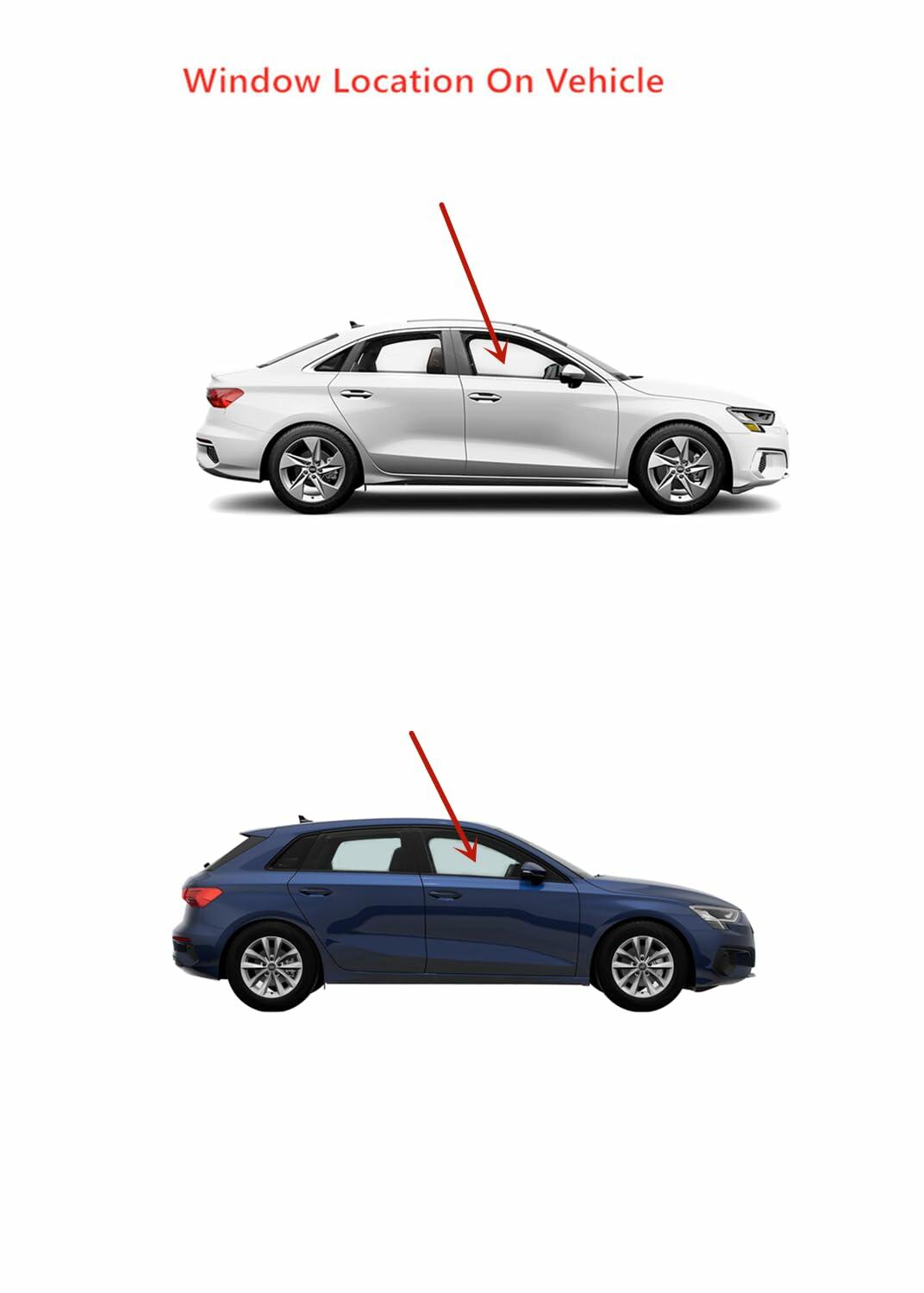 Tempered Passenger Right Side Front Door Window Door Glass Compatible with Audi A3 / S3 2022-2025 Model
