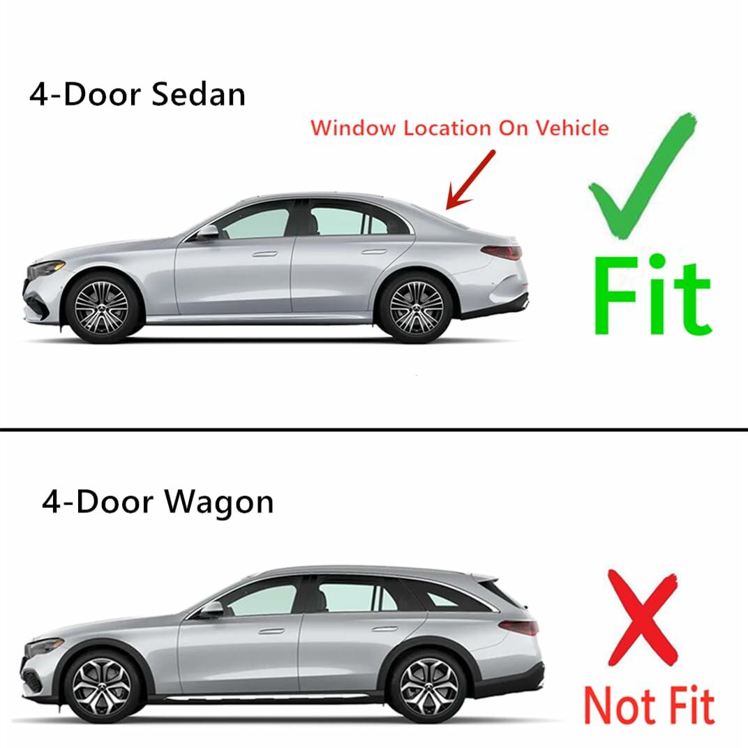 Heated Rear Back Window Back Glass Compatible with Mercedes Benz E-Class E200 E350 E450 E53AMG 4-Door Sedan 2024-2025 Models
