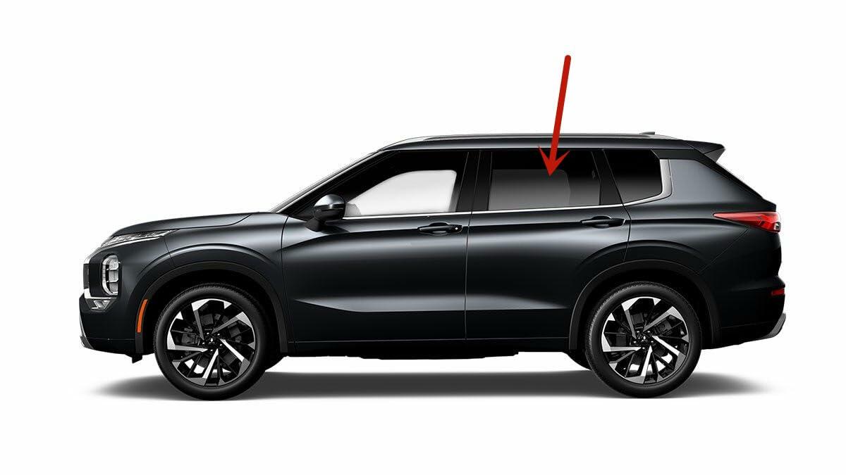 Tempered Driver Left Side Rear Door Window Door Glass Compatible with Mitsubishi Outlander / Outlander PHEV 2022-2024 Models (Not For Outlander Sport)