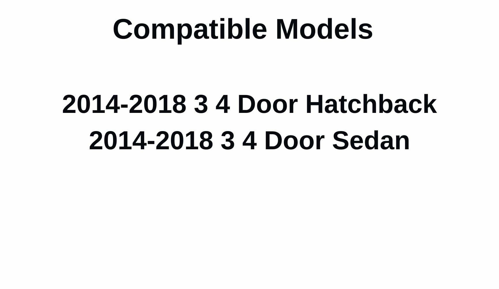Driver Left Side Rear Door Window Door Glass Compatible with Mazda 3 2014-2018 Models