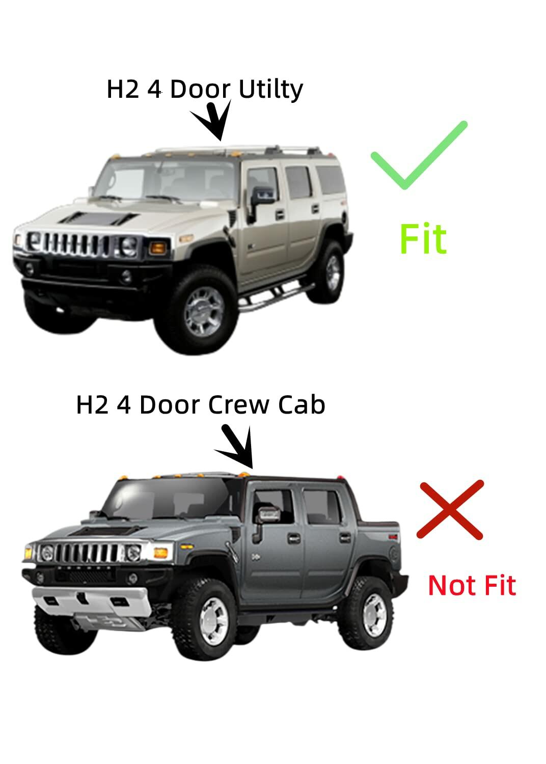 Heated Back Window Back Glass Compatible with Hummer H2 2003-2010 4 Door Utility Models
