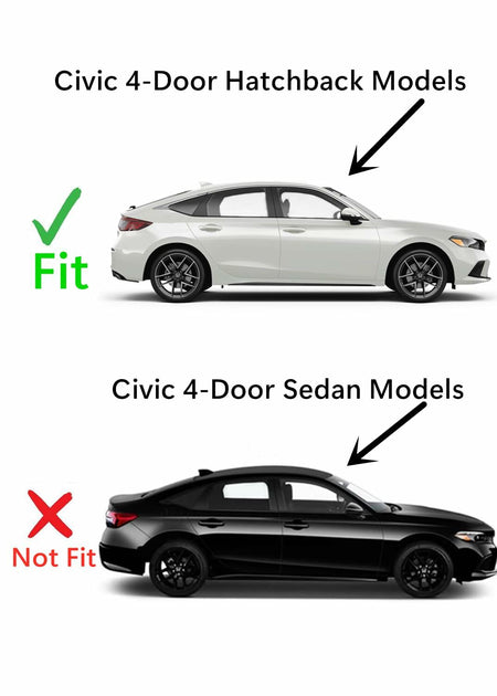 Tempered Passenger Right Side Rear Door Window Door Glass Compatible with Honda Civic 4-Door Hatchback 2022-2026 Models