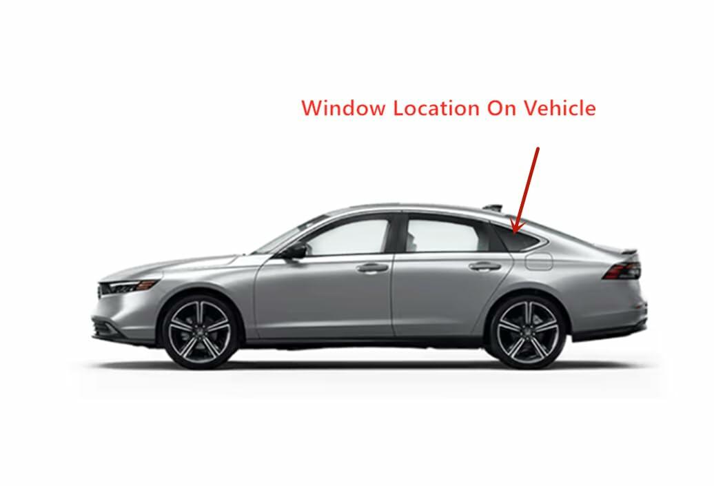 Chrome Molding Style Driver Left Side Quarter Window Quarter Glass Compatible with Honda Accord 2023-2025 Models