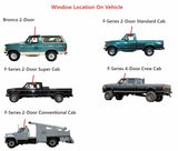 Tempered Privacy Driver Left Side Front Door Window Glass Compatible with Ford Bronco F150 F250 1991-1996 / F250HD F350 F450 F-Series Super Duty 1991-1997 / F600 F700 F800 1991-1999 Models
