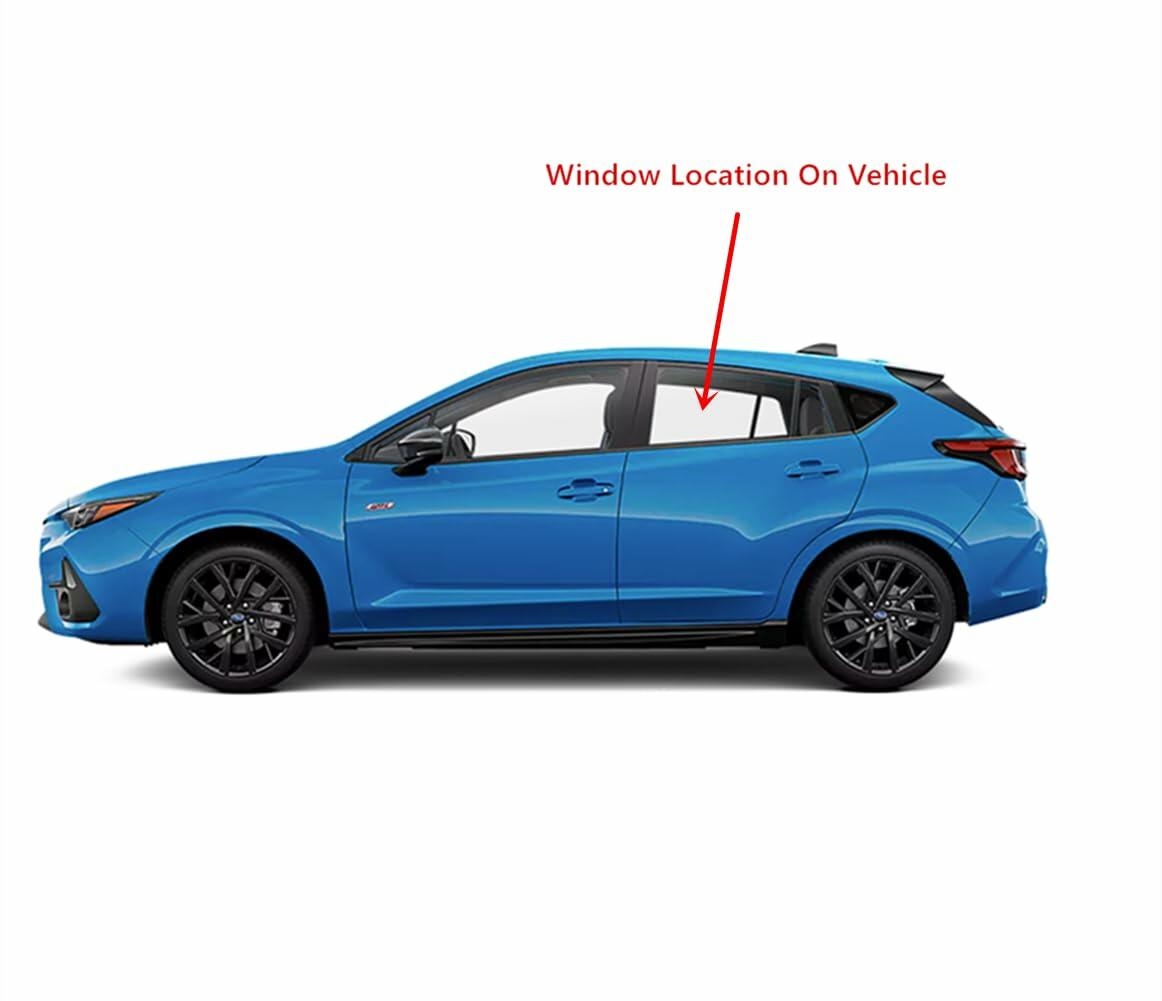 Tempered Driver Left Side Rear Door Window Door Glass Compatible with Subaru Impreza 2024-2026 Models