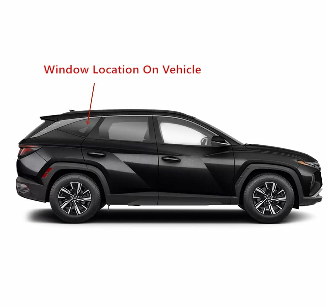 Tempered Passenger Right Side Rear Quarter Window Quarter Glass Compatible with Hyundai Tucson 2022-2025 Models