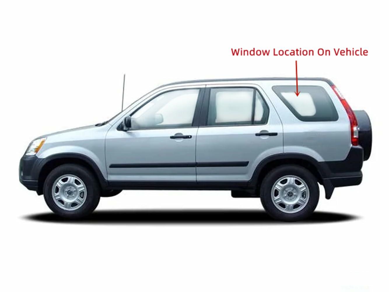 Clear Tempered Driver Left Side Rear Quarter Window Quarter Glass Compatible with Honda CR-V 2002-2006 Models