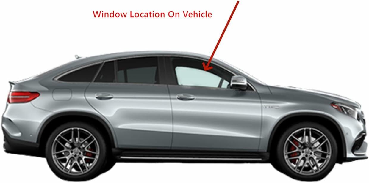 Tempered Passenger Right Side Front Door Window Door Glass Compatible with Mercedes Benz GLE43AMG GLE63AMG GLE350d GLE450 2016-2019 4-Door Coupe Models