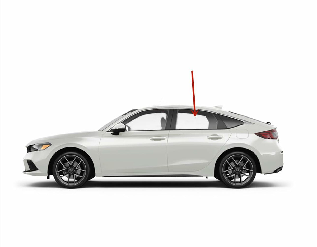 Tempered Driver Left Side Rear Door Window Door Glass Compatible with Honda Civic 4-Door Hatchback 2022-2026 Models