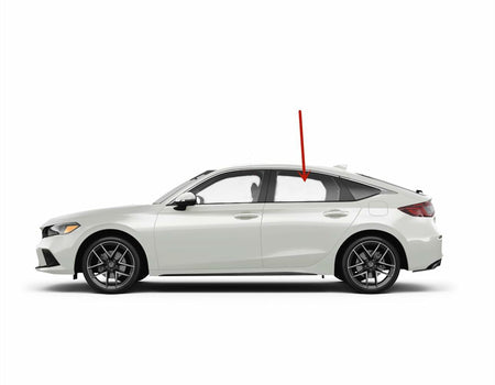 Tempered Driver Left Side Rear Door Window Door Glass Compatible with Honda Civic 4-Door Hatchback 2022-2026 Models