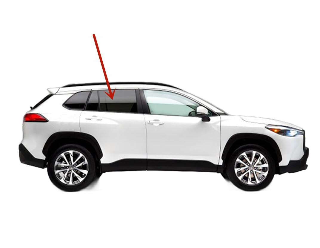 Tempered Passenger Right Side Rear Door Window Door Glass Compatible with Toyota Corolla Cross 2022-2026 Models (Doesn't Fit Corolla)
