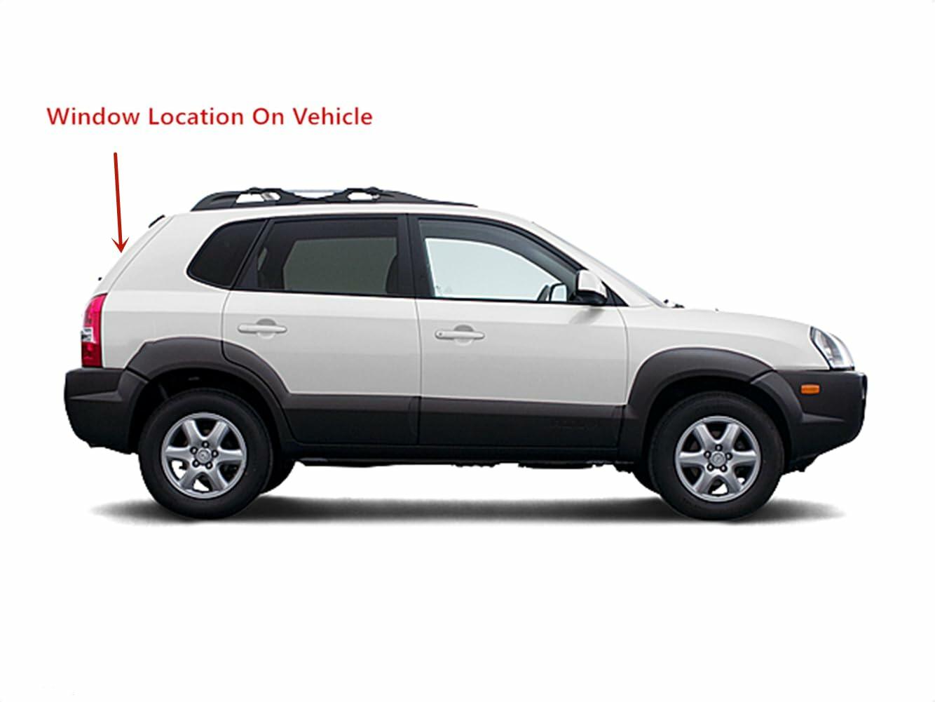 9/16'' Hole Style Heated Rear Back Window Back Glass Compatible with Hyundai Tucson 2005 Models