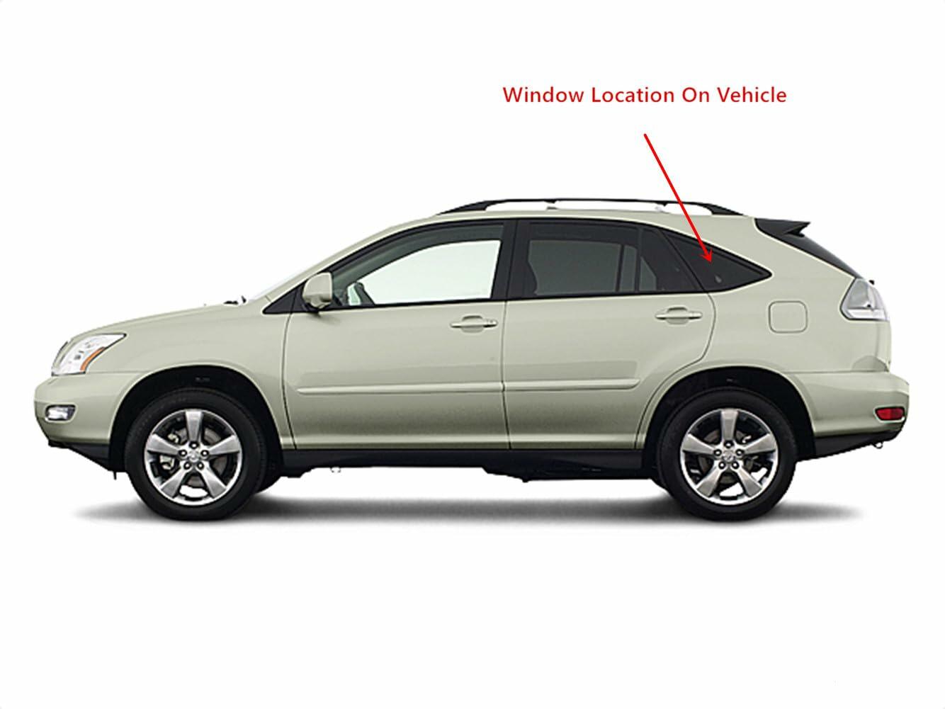 Tempered Driver Left Side Rear Quarter Window Quarter Glass Compatible with Lexus RX330 RX350 RX400h 2004-2009 Models