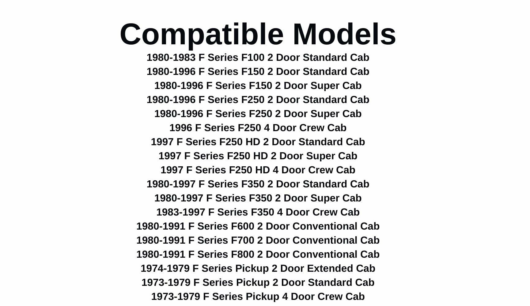 Rear Sliding Window Glass 3 Panel Back Slider (Gasket Not Included) Compatible with Ford F-Series Pickup Super Duty F100 F150 F250 F250HD F350 F600 F700 F800 1973-1996 Models