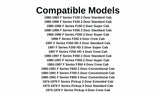 Rear Sliding Window Glass 3 Panel Back Slider (Gasket Not Included) Compatible with Ford F-Series Pickup Super Duty F100 F150 F250 F250HD F350 F600 F700 F800 1973-1996 Models