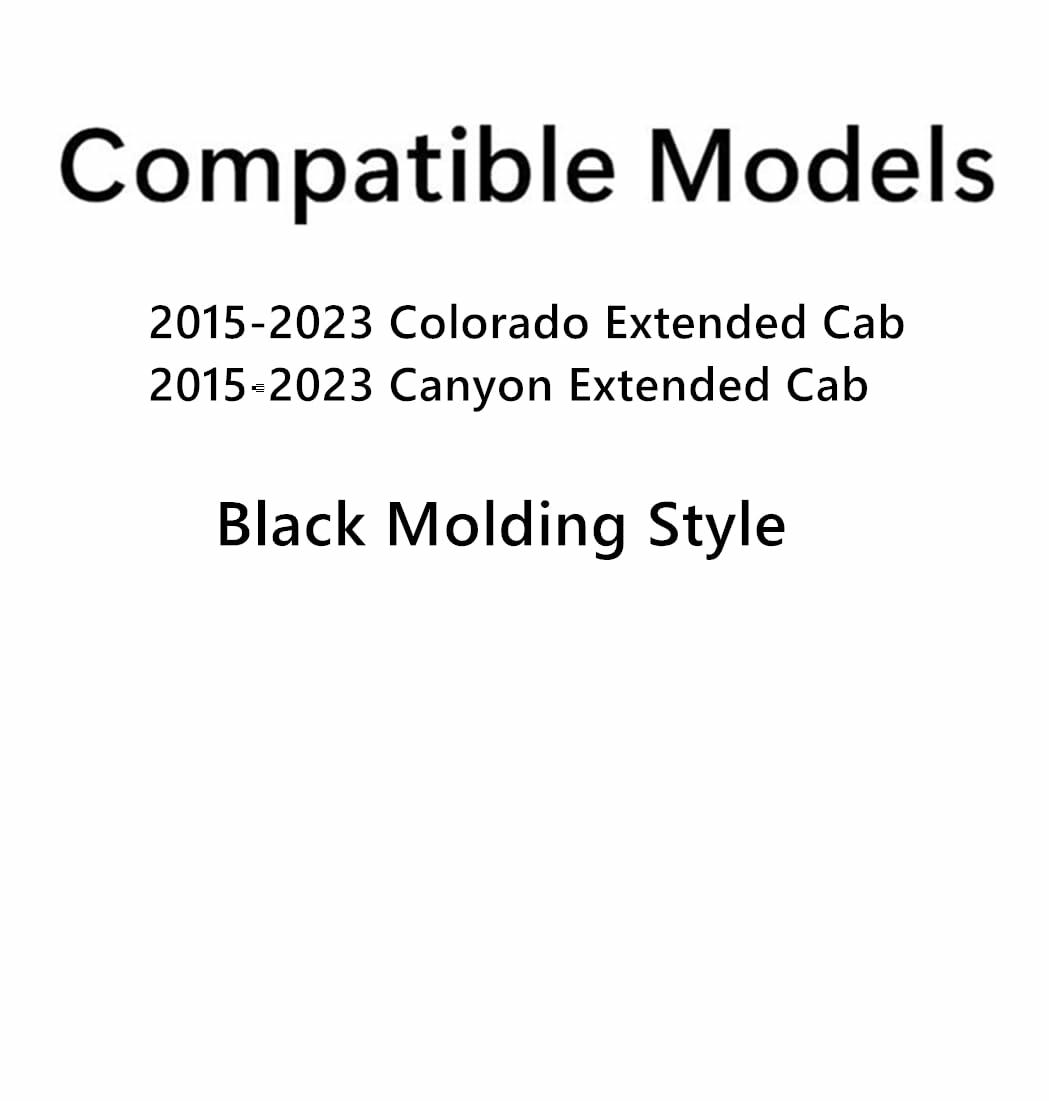 Black Molding Style Passenger Right Side Quarter Window Quarter Glass Compatible with Chevrolet Colorado GMC Canyon 2015-2023 Extended Cab Models