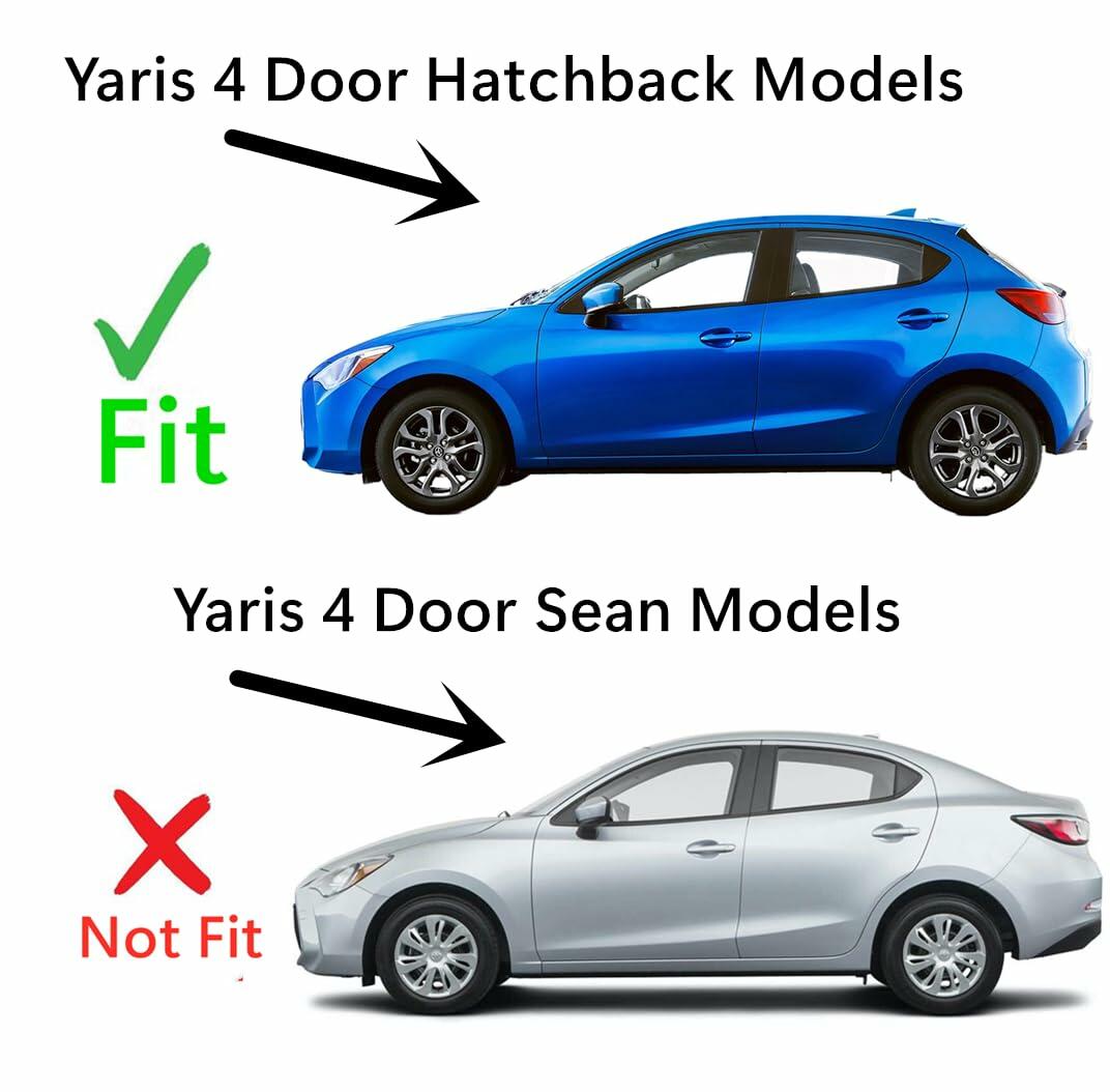 Tempered Driver Left Side Rear Door Window Door Glass Compatible with Toyota Yaris 4-Door Hatchback 2020-2021 Models
