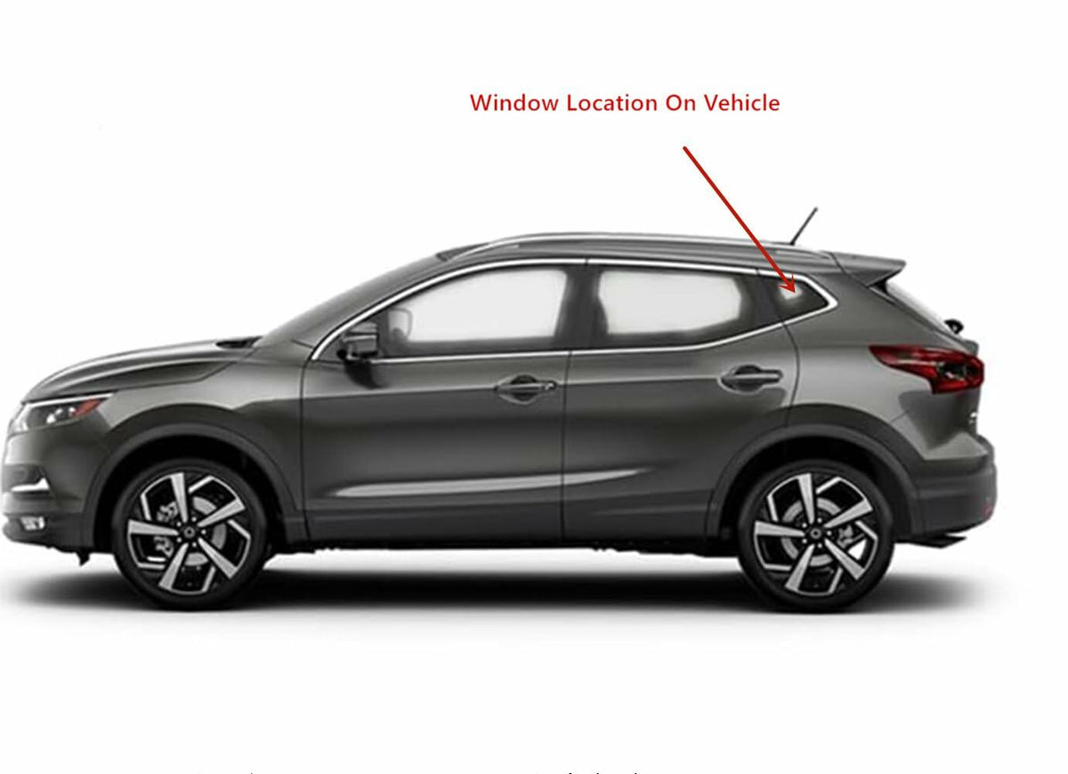 Tempered Driver Left Side Quarter Window Quarter Glass Compatible with Nissan Rogue Sport 2017-2022 Models (Not For Rogue Or Rogue Select)